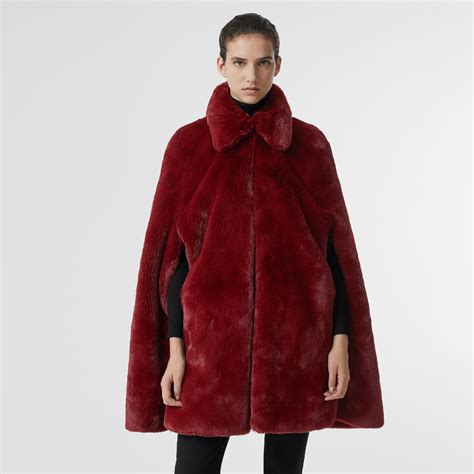 burberry faux fur cape